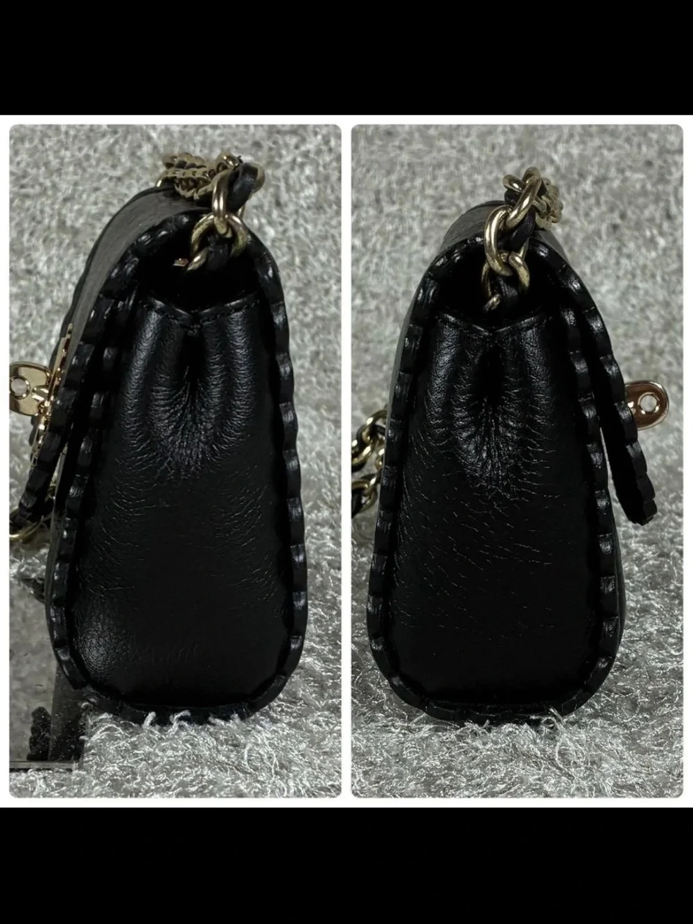 Mulberry Black Leather Crossbody with Gold Turnlock